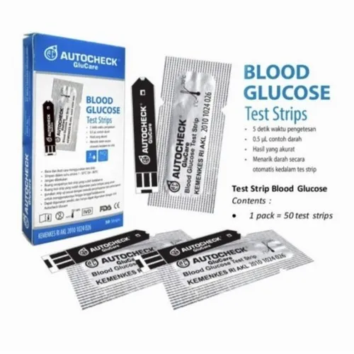 strip autocheck glucare / test strip blood glucose / strip gula isi 50