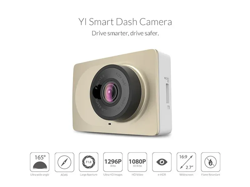 xiaomi YI Smart Dash Cam Camera With ADAS 2.7 Screen Full HD 1080P ...