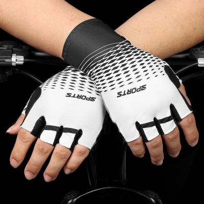 Men Cycling Gloves Breathable Sweat Absorption Non-slip Half Finger Fitness Weightlifting Gloves GEL MTB Bicycle Riding Gloves