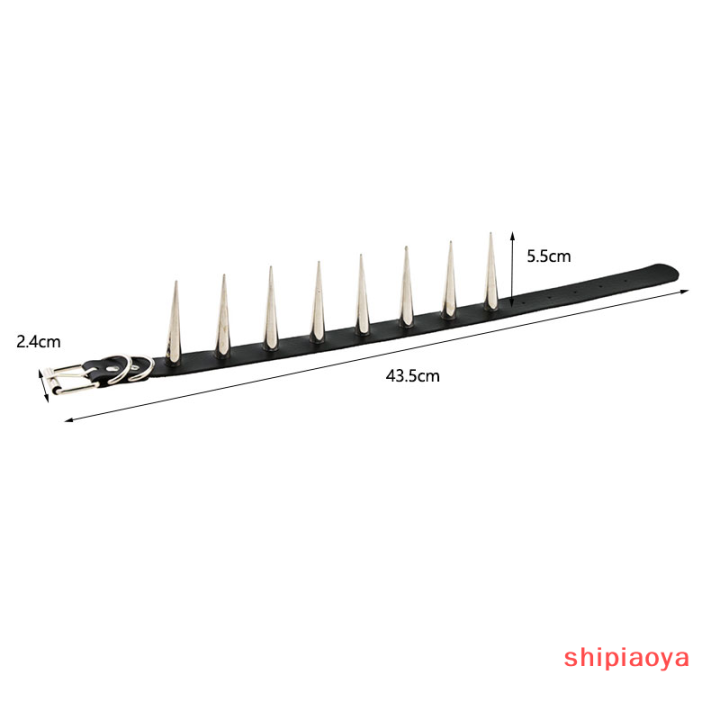 shipiaoya-โช้คเกอร์เข็มยาวพังค์ปกหนังสังเคราะห์เย็นขนาดใหญ่ประดับสร้อยคอ