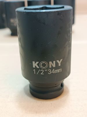 KONY ​ ลูกบล็อกยาว 1/2"(4หุน)   เบอร์  34  มม. ยาว 78 มม.   รุ่นงานหนัก เหล็ก CR-MO(IMPACT SOCKET)