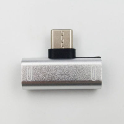 UNI Dual USB Type C หูฟัง Aux Adapter Splitter Audio Charging Connector