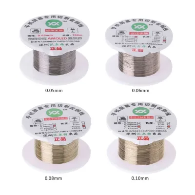 100m Alloy Gold Molybdenum Wire Cutting Line for LCD Display Screen Glass Seperation Steel Wire Separator Repair Accessories