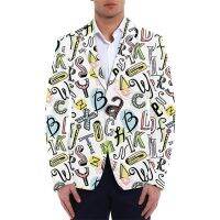 ZZOOI Custom Casual Suit Jacket Summer Male Blazers Fit Oversize Casual Mens Fashion Office 3D Graffiti Printing Clothing Streetwear