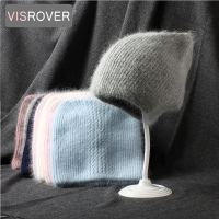 VISROVER 9 colorways rabbit fur cat ears woman winter hat solid color autumn beanies best matched Warm soft bonnet skullies Gift