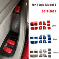 Model3 Window Lift Switch Button Door Open Panel Sticker Trim For Tesla Model 3 Y 2017-2021 ABS Plastic Interior Car Accessories