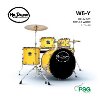 MR.DRUMM WARRIOR W5 DRUM SET POPLAR WOOD - Yellow กลองชุด