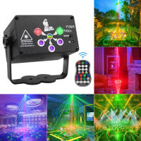 ไฟเลเซอร์,ไฟเวที,ไฟปาร์ตี้ DJ ดิสโก้เปิดใช้งานเสียงโปรเจคเตอร์ Led RGB พร้อมรีโมทคอนโทรลสำหรับตกแต่งคริสต์มาสฮาโลวีนของขวัญวันเกิดงานแต่งงาน