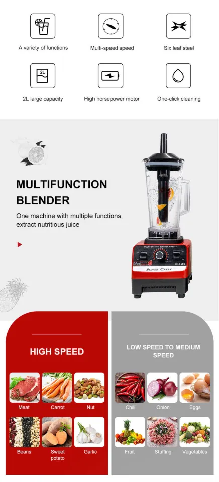 4500w High Power Fruit Commercial Smoothie Blender Professional