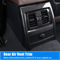 คาร์บอนไฟเบอร์ภายในที่นั่งด้านหลังเครื่องปรับอากาศ Vent ฝาครอบ Trim สำหรับ 3 Series F30 F34 2013-2018 สำหรับ 4 series F32 2014-2018