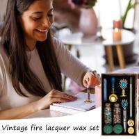 Vintage Wax Seal Stamp Set Paint Wax Fire Lacquer Kit And Stamp Fire Paint Wax Stamps Set For Fire Lacquer Stamp Envelope