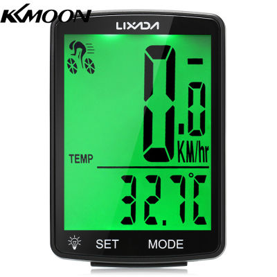 KKmoon ไร้สายจักรยานคอมพิวเตอร์ Multi Functional หน้าจอ LCD จักรยานคอมพิวเตอร์จักรยานเสือภูเขา Speedometer เครื่องวัดระยะทาง IPX6กันน้ำขี่จักรยานวัดอุณหภูมินาฬิกาจับเวลาอุปกรณ์ขี่จักรยาน