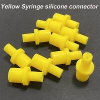 10pc Yellow Syringe silicone soft pumping air hollow joint part rubber connector 4 4.0 4mm ciss inkjet cartridge cleaning tool