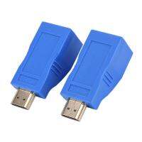 Bluelans สายอะแดปเตอร์แปลงสัญญาณ1080P HDMI-ใช้ได้กับ RJ45ผ่าน5e แมว6สายเคเบิลเครือข่าย