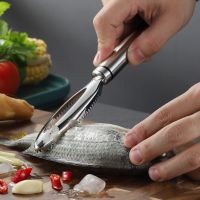 Kitchen Accessories Stainles Fish Scales Scraping Graters Fast Remove Fish Cleaning Peeler Scraper Fish Bone Tweezers Tool Gadge