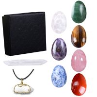 7 Pcs Natural Crystal Seven Chakras Healing Stones Energy Eggs Meditation Quartz Gemstone Reiki Healers Yoga Practioner