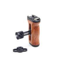 Universal Wooden Side Handle for Camera Cage for Sony Canon Nikon Hand Grip with Cold Shoe for Microphone Video Light