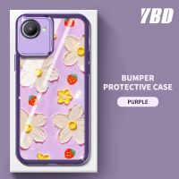 YBD【ด้วยเลนส์ฟิล์ม】เคสโทรศัพท์ OPPO Realme C30 C30S Narzo 50i Prime โทรศัพท์กรณีซิลิโคนภาพวาดสีน้ำมันดอกไม้รูปแบบสาวสไตล์โทรศัพท์กรณี