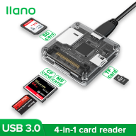 Llano Đầu Đọc Thẻ Tốc Độ Cao USB3.0 Siêu Mỏng Trong Suốt, Hỗ Trợ SD, TF, Micro SD, CF Và Các Thẻ Nhớ Khác thumbnail