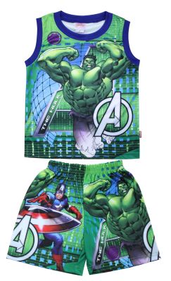 เสื้อผ้าเด็กลายการ์ตูนลิขสิทธิ์แท้ เด็กผู้ชาย/หญิง DISNEY ชุดดีสนีย์ ชุดแขนกุด ชุดแฟชั่น THE HULK เสื้อเด็กผ้ามัน Avengers DMA243-03 BestShirt