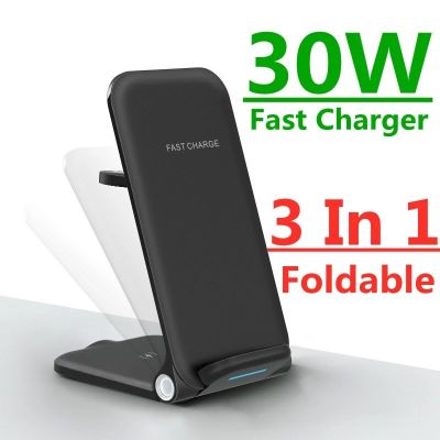 3 In 1 30W Qi Wireless Charger Stand สำหรับ 13 12 Samsung Xiaomi Fast Wireless Charging Pad สำหรับ 82815