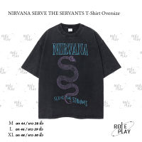 NIRVANA SERVE THE SERVANTS T-Shirt Oversize Y2K เสื้อผู้ชาย เสื้อผู้หญิง สตรีทแฟชั่น เสื้อสีดำ