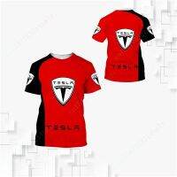 Tesla T-Shirts Casual T Shirt For Mens Clothing Harajuku Oversized T-Shirt Anime 3D Printing Round Neck Short Sleeve Tshirt