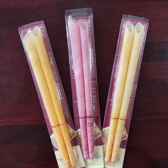 Spa Ear Candling treatment 100% Beeswax hollow ear candles. Safely removes ear wax residue. Cleaner ear with better hearing and healthy ears.     two pack of 2 candles for couples.