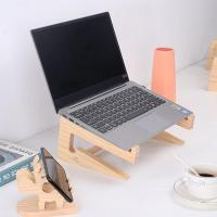 Universal Wood Laptop Stand Detachable Notebook Riser For Macbook Air Pro Dell HP Adjustable Lapdesk Bracket Cute Phone Holder Laptop Stands