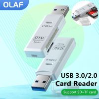 USB หน่วยความจำแฟลชไดร์ฟเครื่องอ่านการ์ดการ์ดความจำ3.0/2.0 OTG USB อัจฉริยะอะแดปเตอร์สำหรับตัวอ่านเครื่องอ่านการ์ดสำหรับพีซีแล็ปท็อปอุปกรณ์เสริม2 In 1 Card Reader