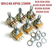 5PCS WH148 B1K B2K B5K B10K B20K B50K B100K B500K 6Pin Shaft Amplifier Dual Stereo Potentiometer 15MM 1K 2K 5K 10K 50K 100K 500K