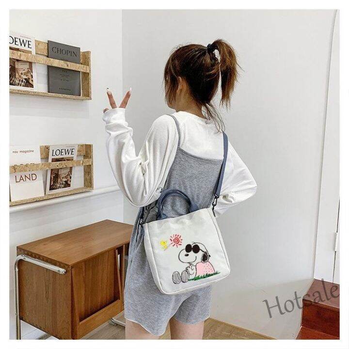 hot-sale-c16-snoopy-crossbody-bag-cute-tote-bag-shoulder-bag-canvas-bag-student-bag-shopping-bag