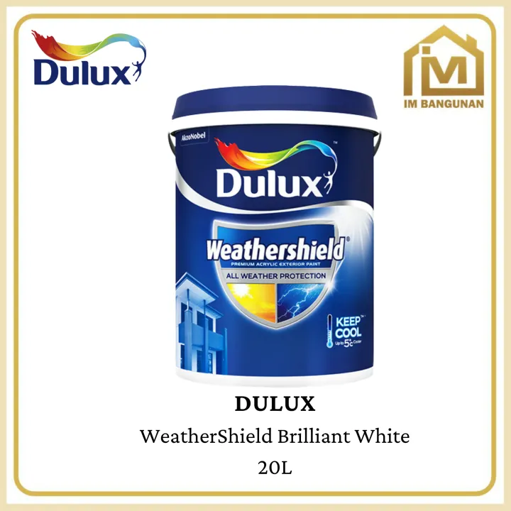 Cat Dinding Exterior Dulux Weathershield Brilliant White 20 Liter Lazada Indonesia 5395