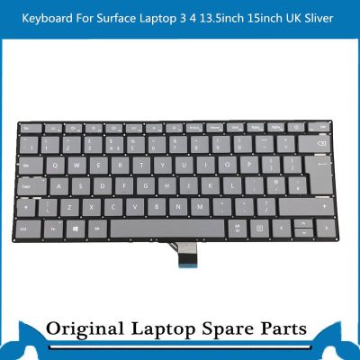 คีย์บอร์ด1873 4 1872สำหรับแล็ปท็อป3 Microsoft Surface Laptop ของแท้13.5นิ้ว15นิ้ว UK สีเงิน