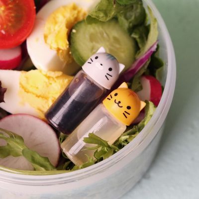 hotx【DT】 3pcs/set Seasoning Sauce Bottle Small Containers  Cartoon Dog Bottles Bento Jar Accessory