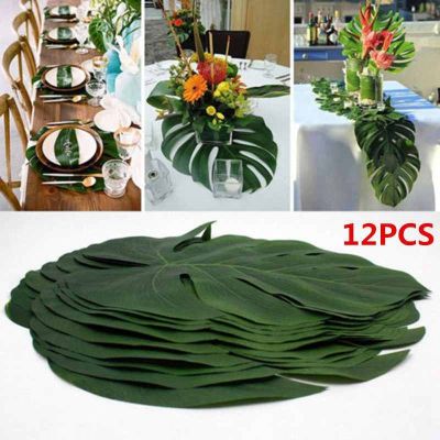 【CC】 Artificial Leaves Hawaiian Luau Aloha Jungle Theme Decoration Wedding Birthday Table