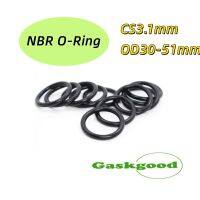 【CW】 10/20pcs NBR O Ring Seal Gasket Thickness CS 3.1mm OD 30 51mm Nitrile Butadiene Rubber Spacer Oil Resistance Washer Shape Black