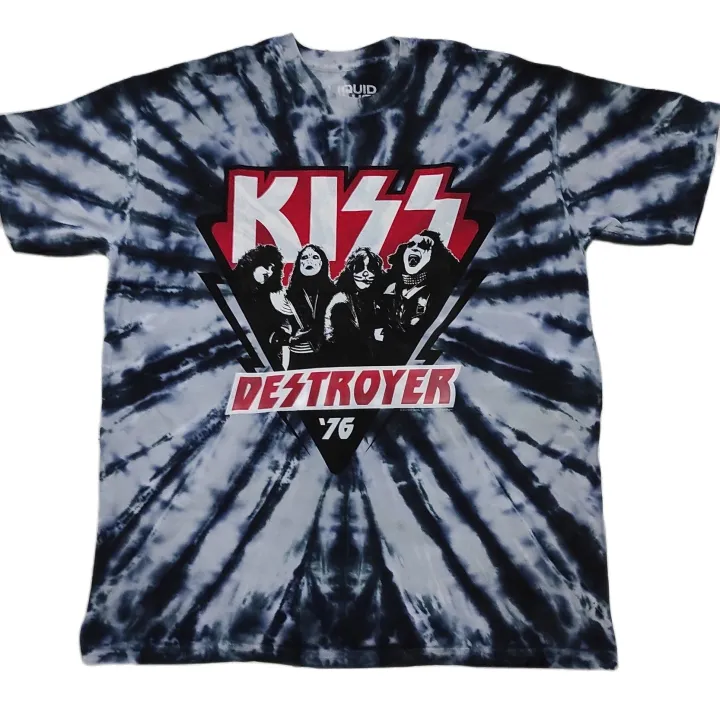 เสื้อยืดมัดย้อมวง KIZZ ปี2013 ลิขสิทธเิแท้ ป้าย liquid blue Lazada.co.th