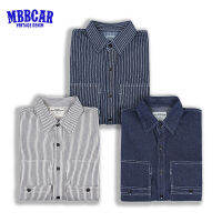 MBBCAR เสื้อมีปกแบบลำลองสำหรับเด็กผู้ชาย,เสื้อมีปกหนาแนวกระเป๋าขนาดใหญ่สีกากีสามเข็มงานฝีมือใหม่ฤดูร้อน