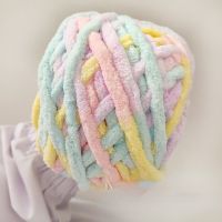 Colorful Ice Stripe Wool Ball Hand Weaving Soft Winter Scarf Hook Slippers Special Tool Thick Wool Hand Knitting Wool Yarn Knitting  Crochet