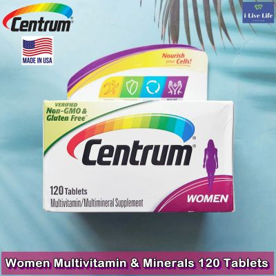 60% OFF ราคา Sale!!! EXP: 01/2024 เซนทรัม วิตามินรวม สำหรับผู้หญิง Women Multivitamin & Minerals 65 Or 120 Tablets - Centrum