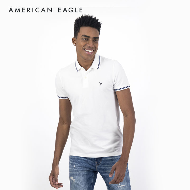 american-eagle-slim-fit-pique-polo-shirt-เสื้อโปโล-ผู้ชาย-ทรงสลิม-nmpo-018-9150-100