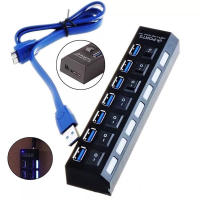 USB HUB 3.0 มี 4 Port / 7 Port USB Switch Hi-Speed ON / OFF 2.0/3.0 High Speed อะแดปเตอร์ USB HUB