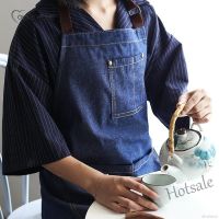 【hot sale】◐❧ D13 New Aprons apron Denim Simple Blue Uniform Unisex Adult Jeans Aprons for Woman Mens Male Ladys Kitchen Cooking Pinafores