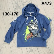 Áo thun hoodie dài tay có nón cho bé trai phối đồ hiphop size 20