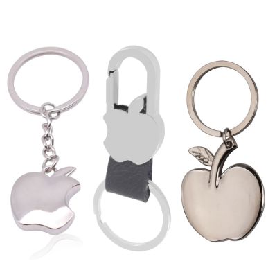 Smooth Metal Car Keychain for Men Fruit Apple Key Ring Life Creative Small Goods Accessories Wholesale Can Be Customized Key Chains