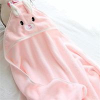 【CC】 Baby Absorption Thickened Gauze Design Coral Hooded Bathing Supplies Childrens