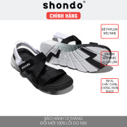 Giày sandal Shondo nam nữ đi học đế bằng ombre đế đen trắng F6S0110