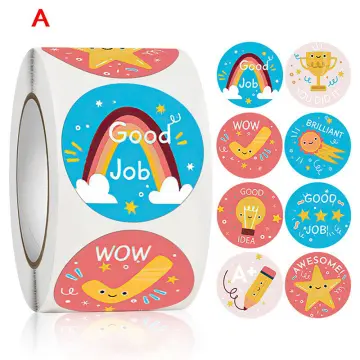 500pcs A Roll Cartoon Dinosaur Stickers Children Reward Stickers Creative Decoration/Sealing Label Sticker Stickers, Size: 1, White