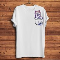 Cute Canadian Eskimo Dog Puppy In Pocket Funny Tshirt Men White T Shirt Cool Tee